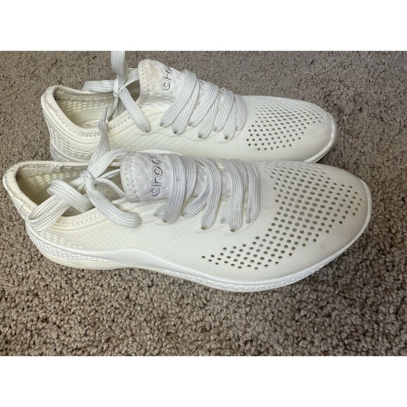 Crocs Women's Sneakers - Literide 360 Pacer Lace Up White Shoes Size W7 - Picture 4 of 11